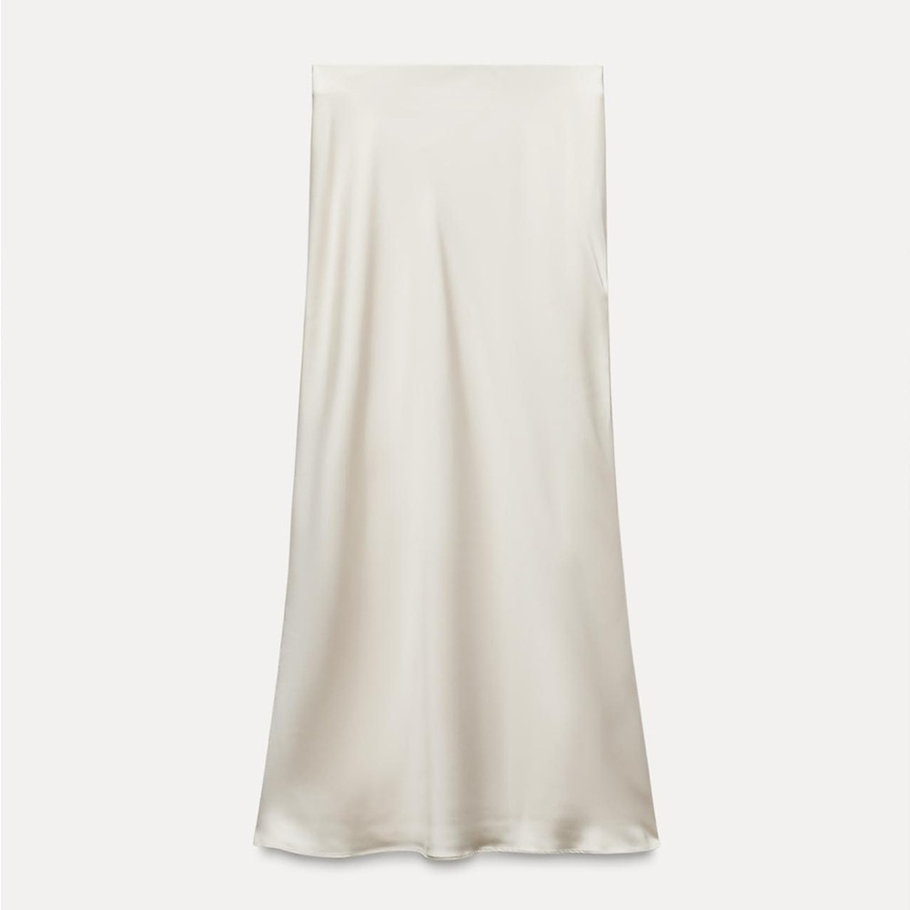 ZARA SATIN EFFECT MIDI SKIRT